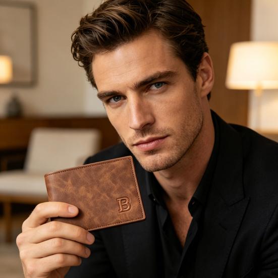 Herren Bifold Geldbörse Minimalistische Taschen-Kurzgeldbörse mit Reißverschluss-Münzfach Kartenhalter Geldbörse für Arbeit Reisen