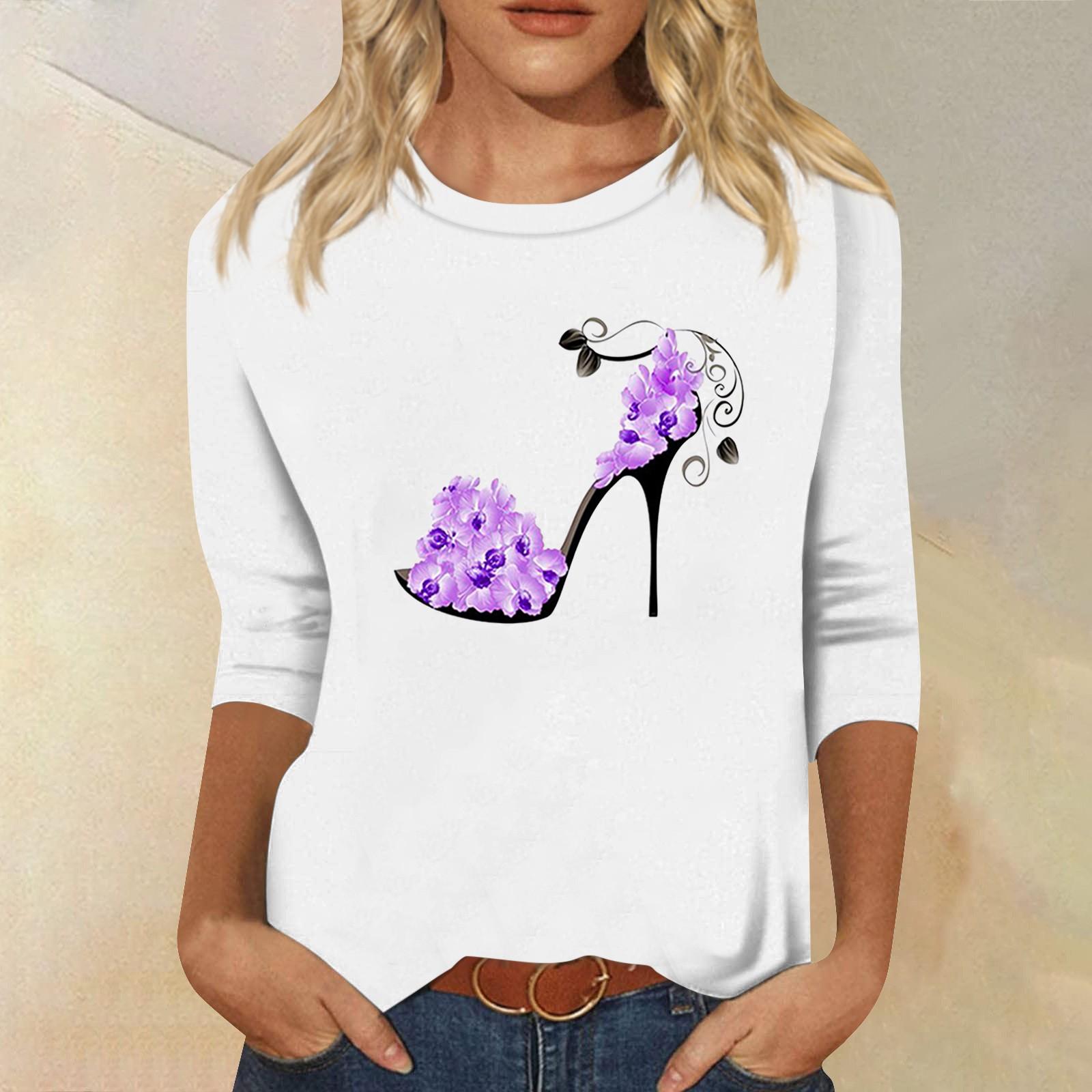 

Женская повседневная блузка с высоким воротником, цветочным принтом и рукавом три четверти XL белый