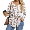 Womens Plus Size Long Sleeve Shirts  V Neck Tunic Tops Basic Loose Fit Tee Tops