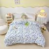 Fresh Flowers Quilt Cover 100% Cotton Zipper Duvet Cover High Quality Skin-friendly Comfortable Bedding for Kids Teens Adults
