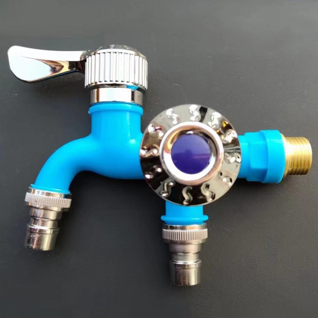 Multifunctional Toilet Water Tap One-in-two-out Water Stopper Faucet Wall Mounted Double Water Outlet Faucets Plastic Home Use