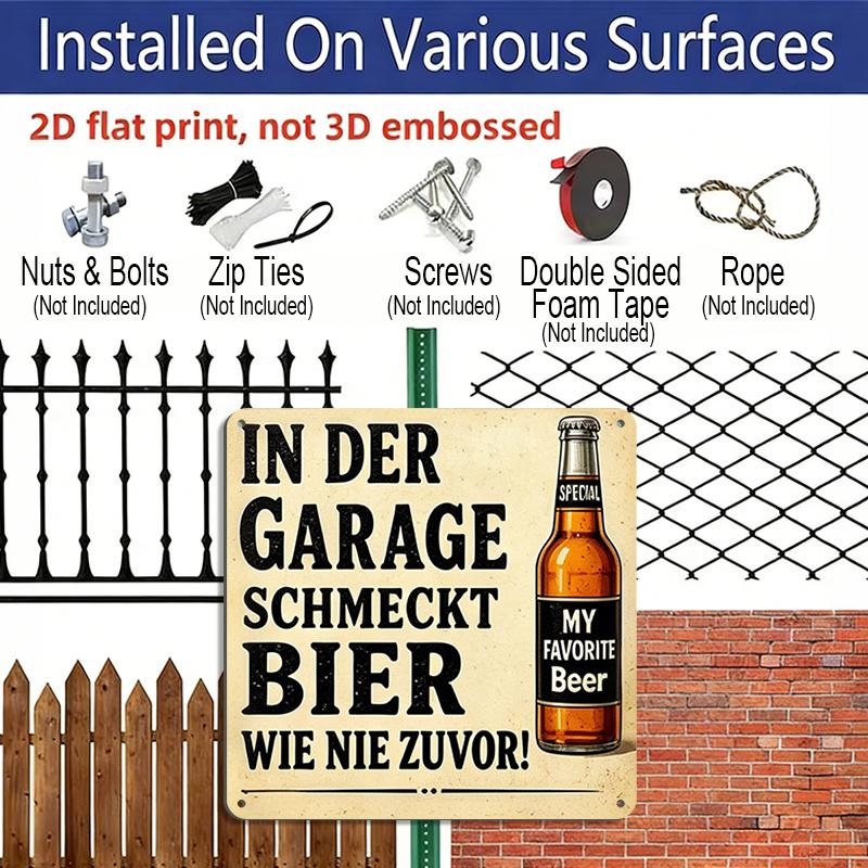 2D Flat, 1pc, Vintage Metal Sign, Decorative Plaques and Ornaments, Garage Beer Theme, Humorous Tips, Decor for Men's Garages, Basements, Home Bars