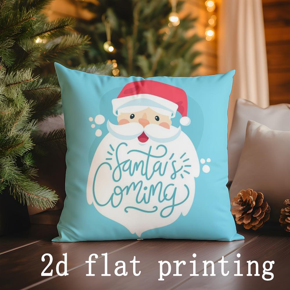 Home Decor Santa-themed Christmas Pillow Covers Suitable For Sofa Bedroom Car Pillow Cover Cushion Rectangular Back Cushion