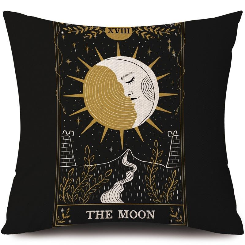 Tarot Card God Sun Face Pillowcase Moon Pillowcase Decoration Living Room bedroom sofa Bed Home Decor Car Cushion decoration