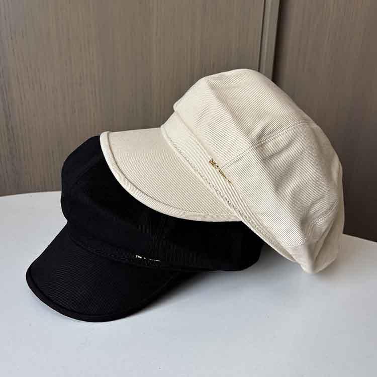 Spring and Autumn New Products Simple Letter Label Octagonal Hat Cap British Retro Newsboy Hat Men's and Women's Traveling Painter Hat