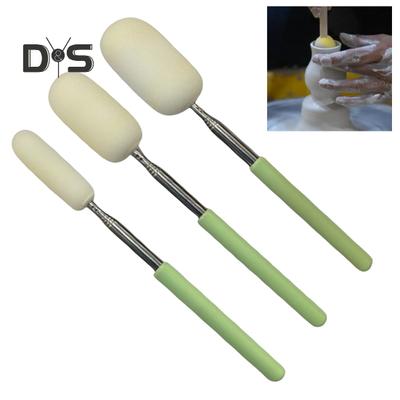 1/3 pezzi di spugna per ceramica telescopica, manico in acciaio inossidabile, assorbente, lunga, spugna per la pulizia della ceramica, alta e stretta, strumenti per la rimozione dell'acqua dalla ceramica