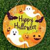 2d Flat 20*20cm, Popular Home Decoration, Halloween Pumpkin Ghost Wooden Circular Logo, Creative Decorative Board, for Club, Cafe, Garden, Bar Decor.