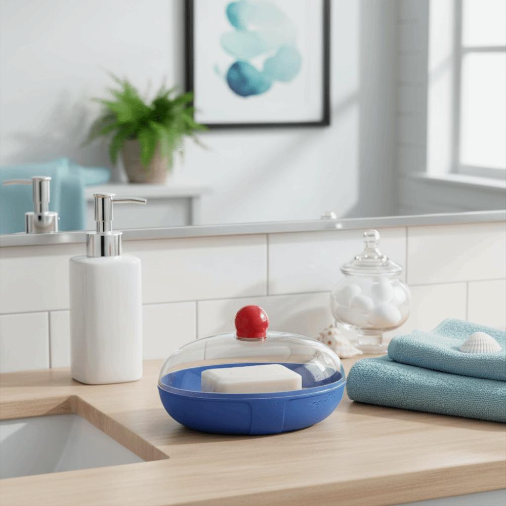 Bathroom Accessories Double-Layer Drain Soap Box Waterproof Plastic Laundry Soap Box Household Dustproof Soap Holder Kitchen