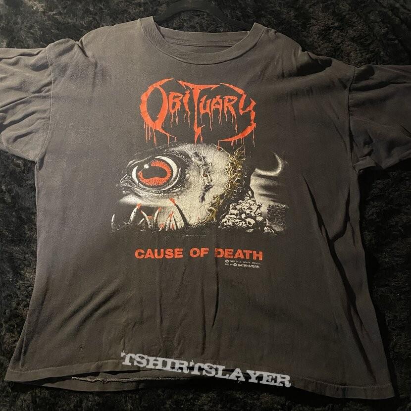 Obituary Cause of Death Tour Classic Style Black Unisex T shirt Reprint KH16681 XXXXL