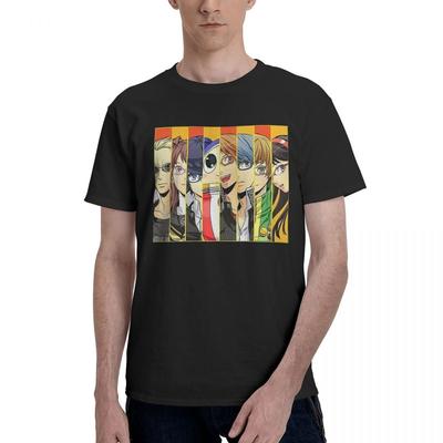 Persona 4 Golden Besetzung Porträts 100% Baumwolle Lässig Atmungsaktiv Bequem Vintage Kurzarm T-Shirt Herren Geschenke