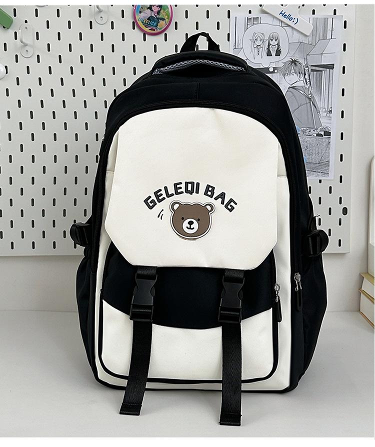 

Рюкзак для начальной школы для девочек большой вместимости легкий кампус розовый повседневный рюкзак чёрный