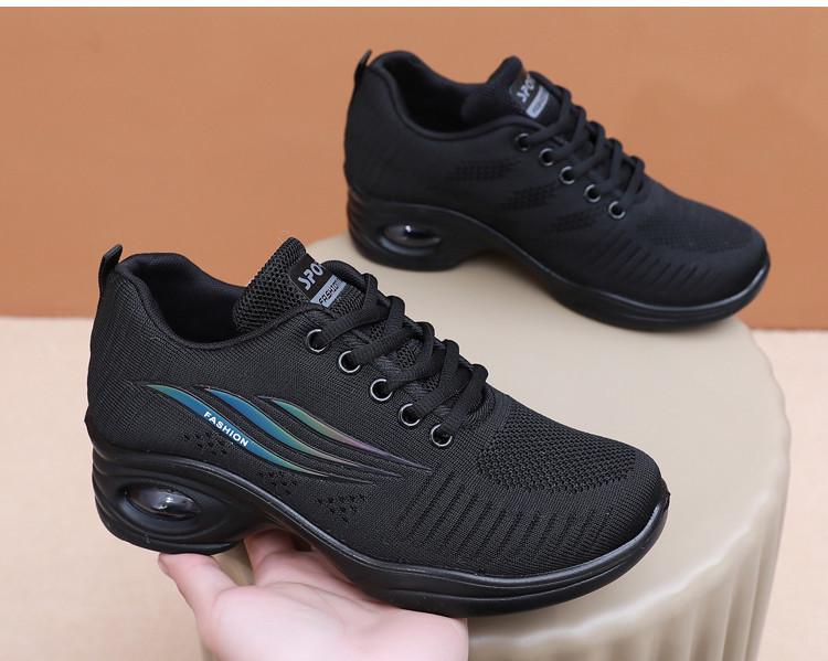 Women's Soft Sole Shock-Absorbing Dance Shoes with Breathable Mesh and Mid-Heel for Casual Square Dancing