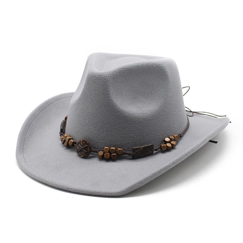 JYL TS DIY Tibetan Cowboy Hat Unisex Ethnic Curved Brim Riding  Felt Hat