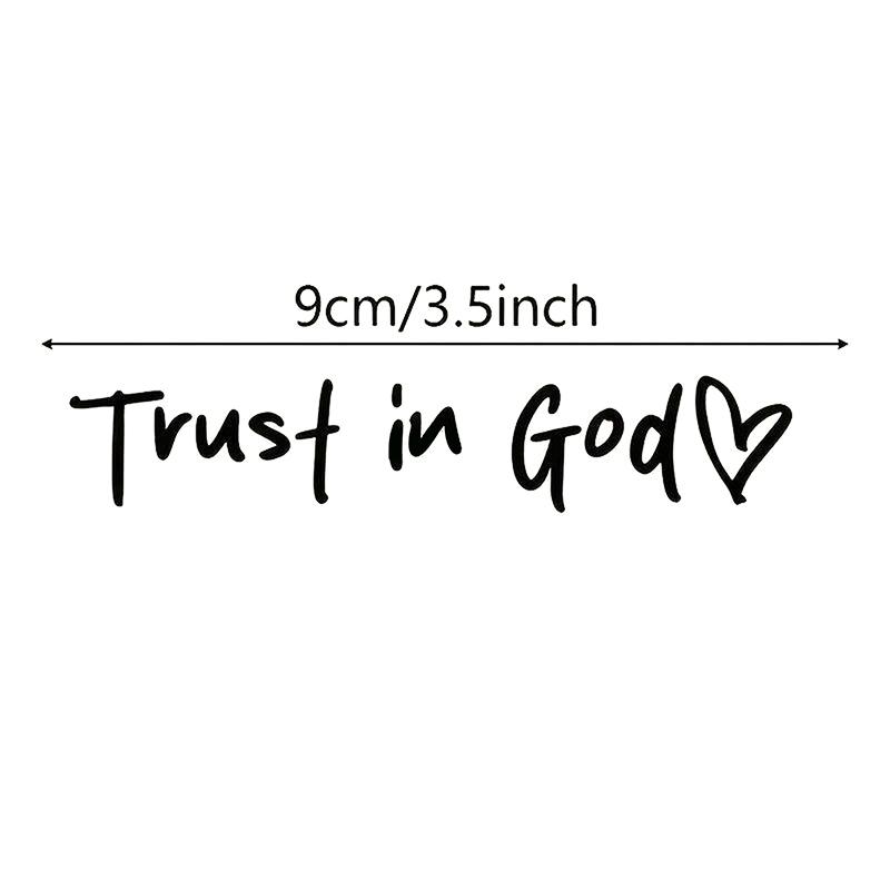 1Pcs Trust In God Heart Car Rear View Mirror Stickers Letter Stickers Waterproof Believe In God Sticker Diy Funny Decals Motorv