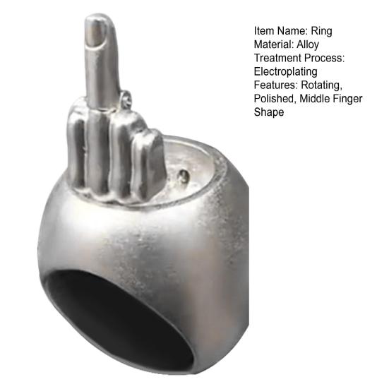 Anel de dedo médio pop-up Anel de dedo médio giratório Personalidade retrô Nicho Alívio do estresse