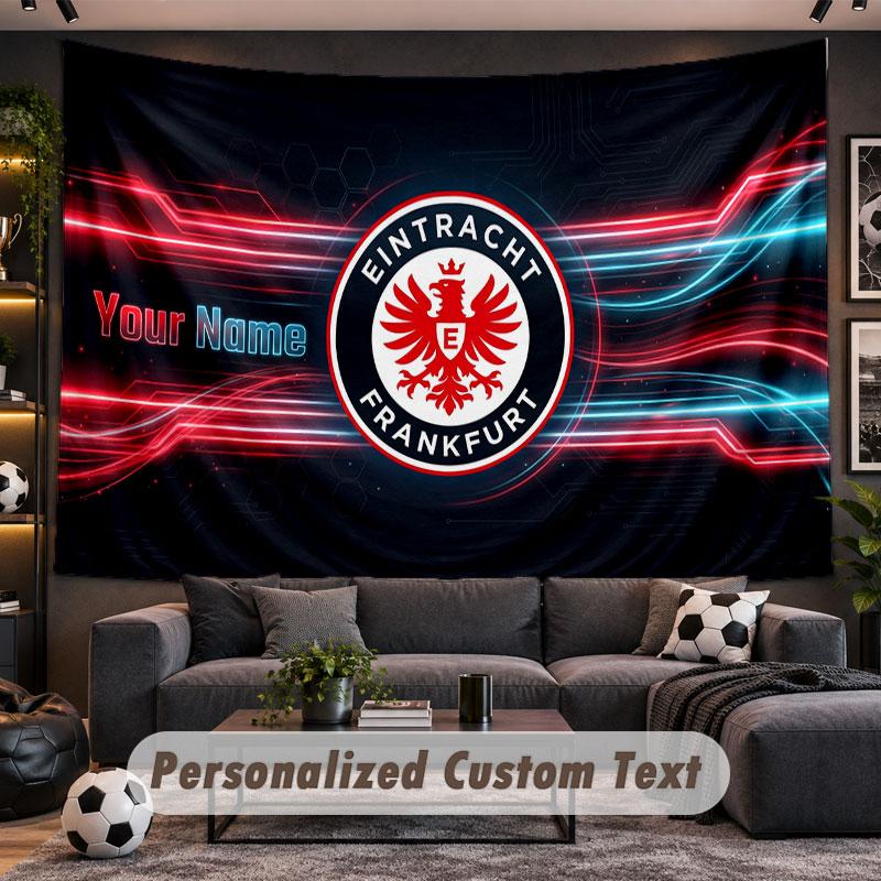 Wall Hanging Tapestry Custom NameEintracht Frankfurt Pattern Personalized Printed Fabric Wall Decor