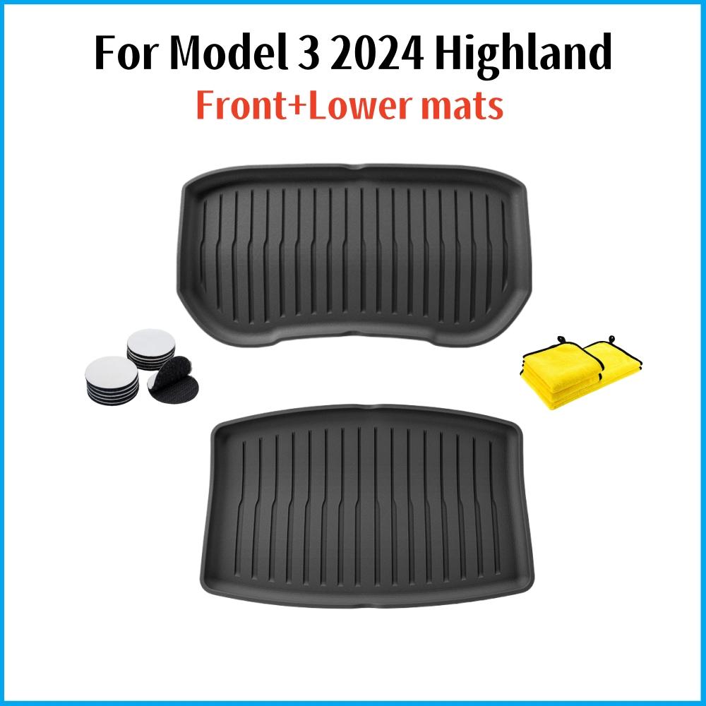 New TPE Floor Mat For Tesla Model 3 Highland 2025 Floor Carpet Protective Pad Waterproof TPE Front Rear Trunk Mat Floor Liners