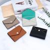 Short Envelope Wallets Genuine Leather Small Wallet for Women Credit Card Holder Compact Leather Hasp Purses with Zipper Pocket