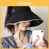 Trendy Brim Large Summer Hat For Women Uv Protection Black Sun Cap Visor