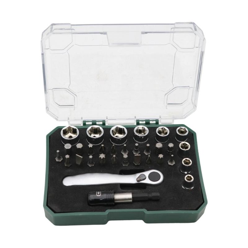

Small 32 Piece Screwdriver Kit Includes Magnetic Hexagonal Rod And Carrying Case For Easy Transport 1