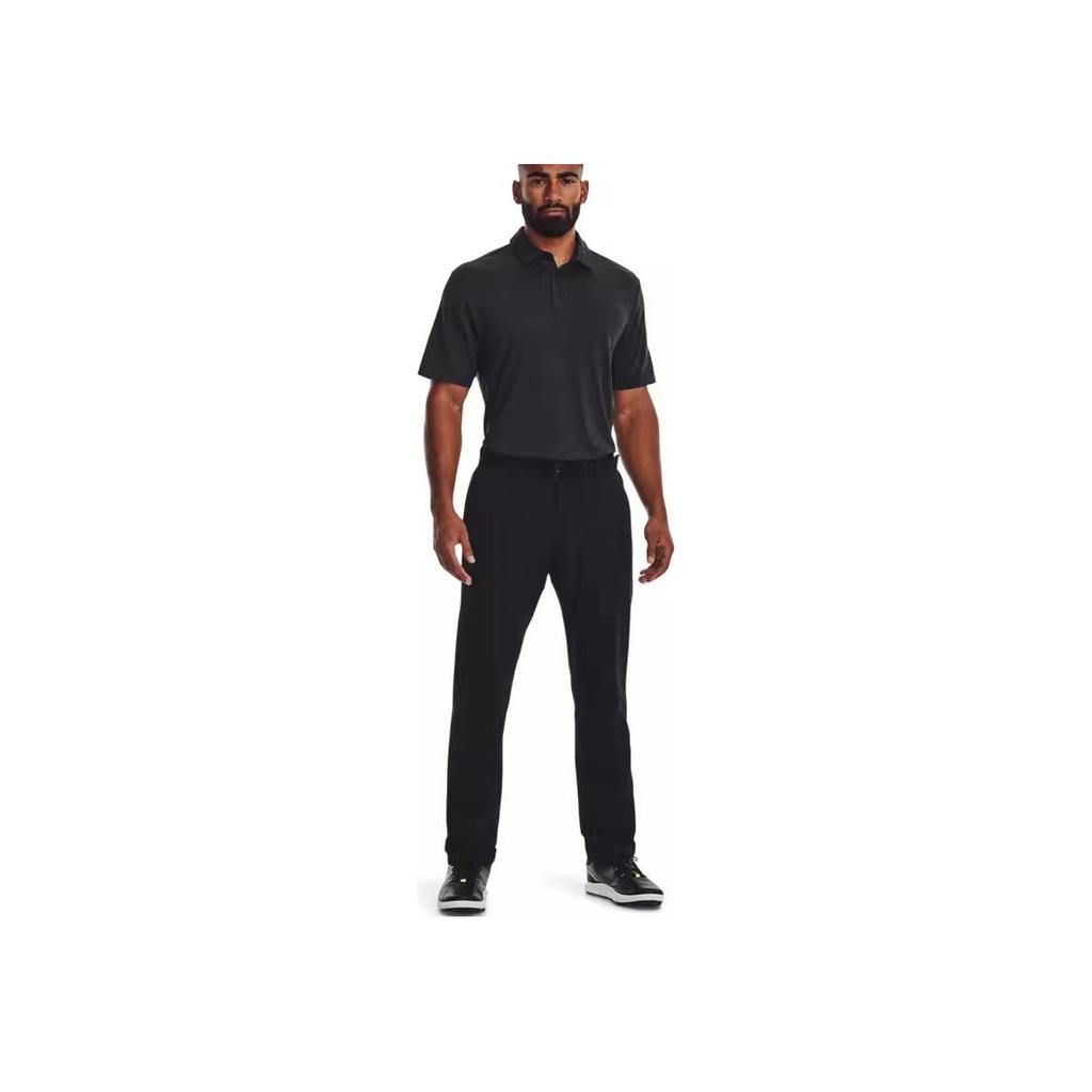 Under Armour Solid Color Golf Short Sleeve Polo Shirt Men Tops Black 1378673-001