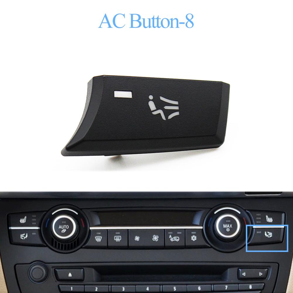 Car Dashboard Air Conditioner AC Button Key Venlitation Auto Knob Switch Cap For BMW X5 X6 E70 E71 E72 2007-2014 64119310445