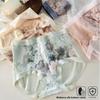 Big Size Female Summer Sexy Lace Extended Antibacterial Crotch Ice Silk Non Mark High Waist Belly Triangle Briefs