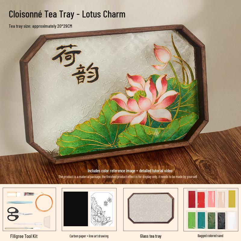 Jingtailan Cloisonné-Emaille Teeschale: Kulturelles handgemachtes DIY-Kit für das Mittherbstfest und Teambuilding