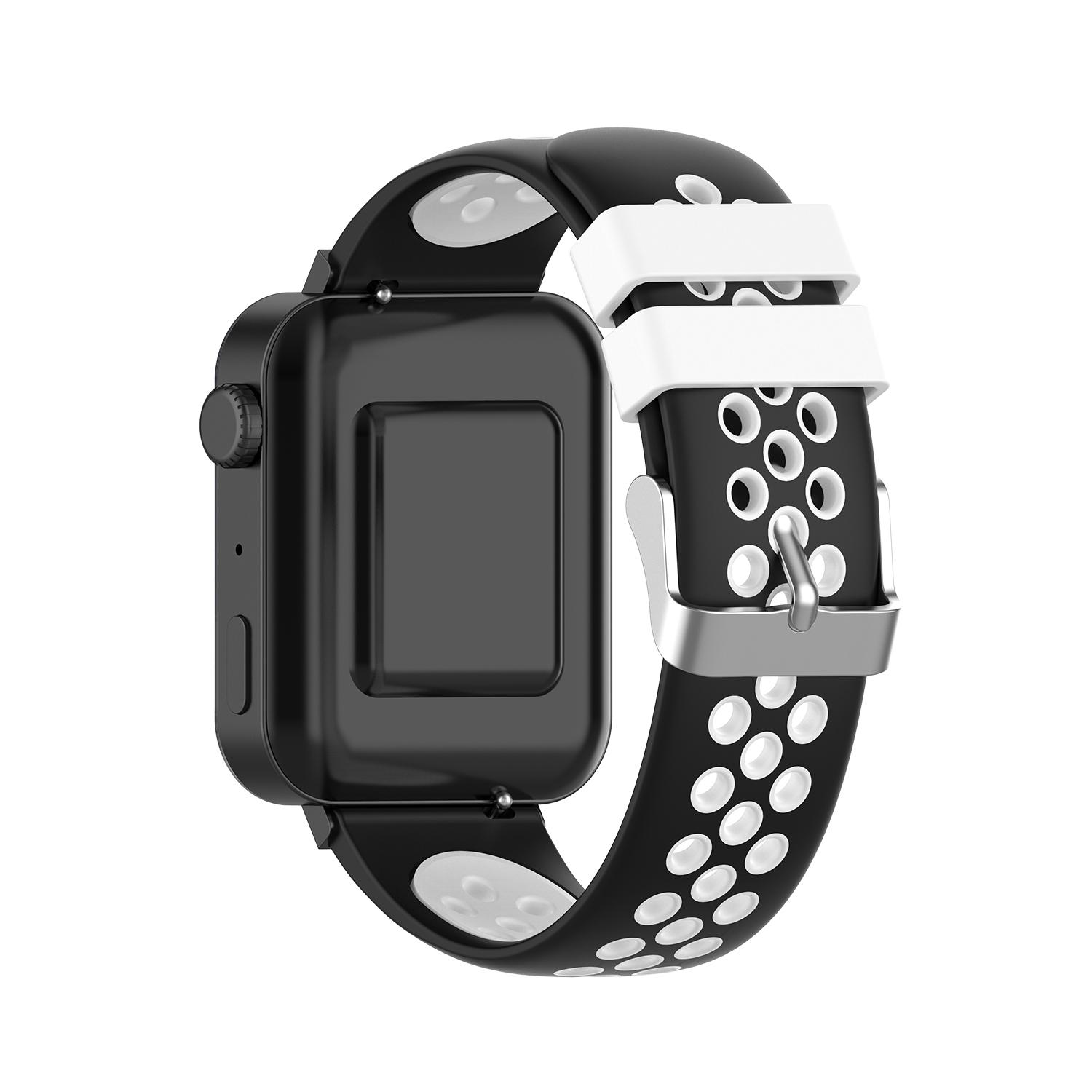 

18mm Dual Color Silicone Smart Watch Band for Xiaomi Mi Watch Black/Red