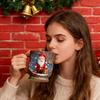 Festive Christmas Mug 3D Tree Bark Texture Themed Santa Reindeer Coffee Cup Resin Holiday Decor Novelty Gifts