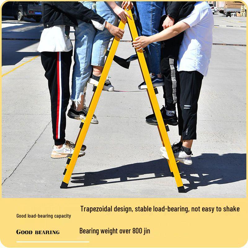 Thickened Carbon Steel Folding A-frame Ladder: Multi-purpose for Household, Electrician, Welding, Decoration, and Engineering.