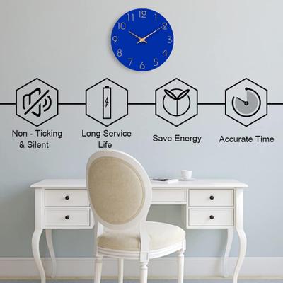 Wall Clock Silent Non-Ticking Battery Operated Wooden Hanging Clock for Home Bathroom School Office Decor