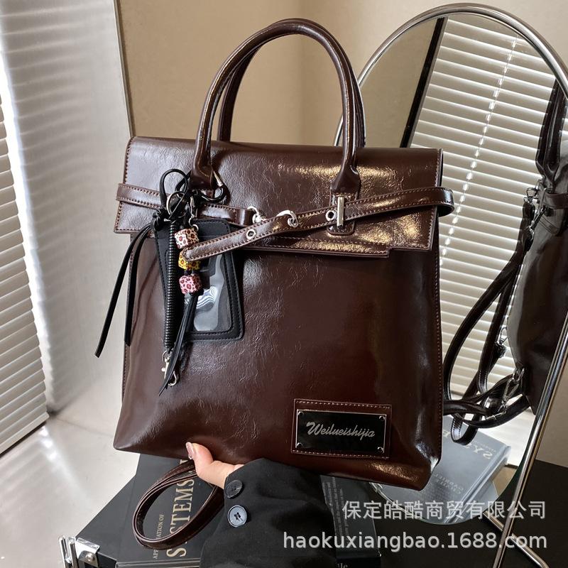 Backpack women's backpack 2025 new trendy travel niche bag high-end leather leisure travel schoolbag