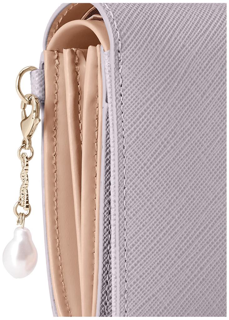 Jill Stuart Gloria Zipper Folding Wallet with Ribbon Cowhide JSLW3AS2 Women's L-Shaped Motif, Leather,