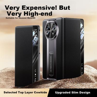 Phone Case for Huawei Mate X5, Classic Edition Smart Flip Leather Case for Foldable Screen, Full Protection Shockproof Ultra-Thin X3 Case