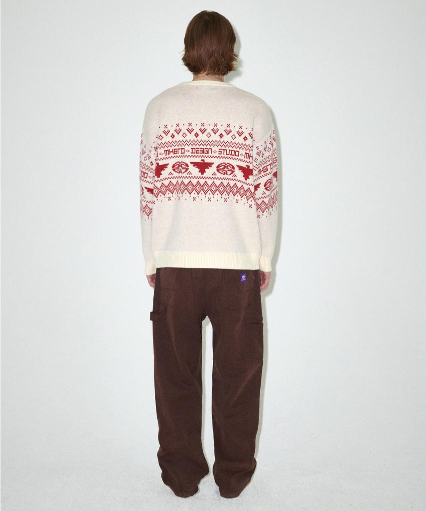 MAHAGRID Eagle Eclipse Knit Sweater Ivory(Mg2Efmk602A)