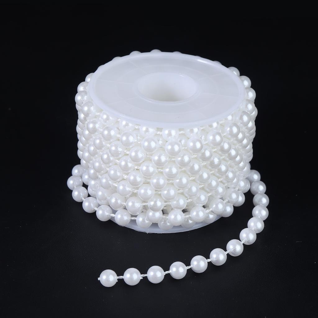 5Yards/Roll Imitation Pearl Beads Chains Round Beads String Line Chains For DIY Wedding Party Decor Jewelry Making Accessories