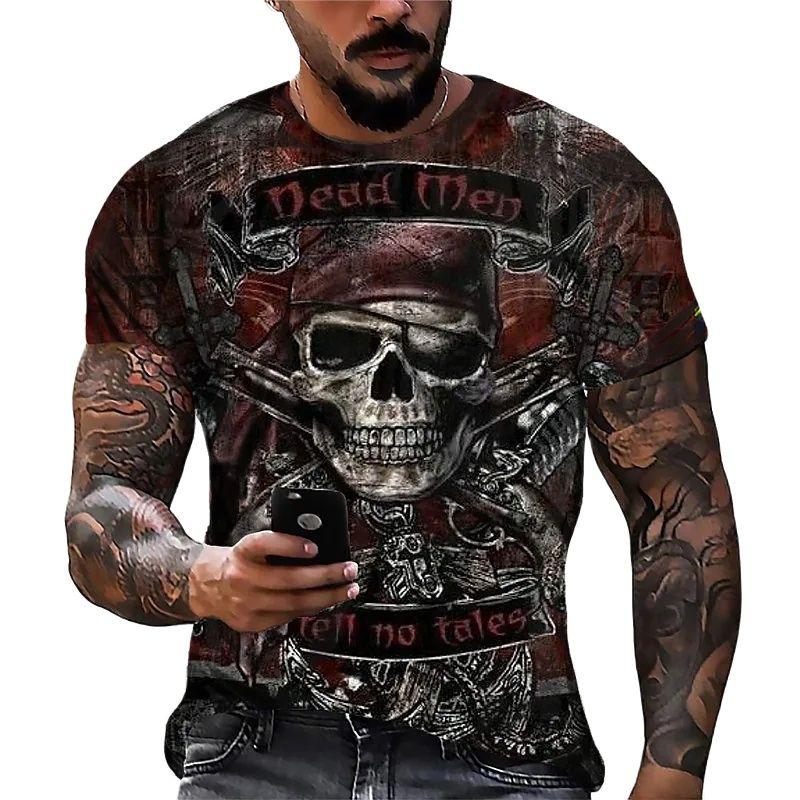 Buy Vintage Men's Skull T Shirt 3d Print Graphic Skull Death Tshirts