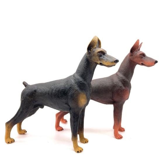 Doberman Pinscher Model Cognitive Ability Burrs-free Smell-less Action Figure Toy Doberman Pinscher for Children