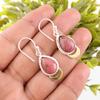 Natural Black Rhodonite Gemstone 925 Solid Silver Jewelry Handmade Earrings 1.5" EE-162-19