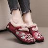 Women's Snow Boots Autumn New Plush Inner Lining Women's Cloth Shoes Retro National Style Low Heel Embroidered Boots Shoes