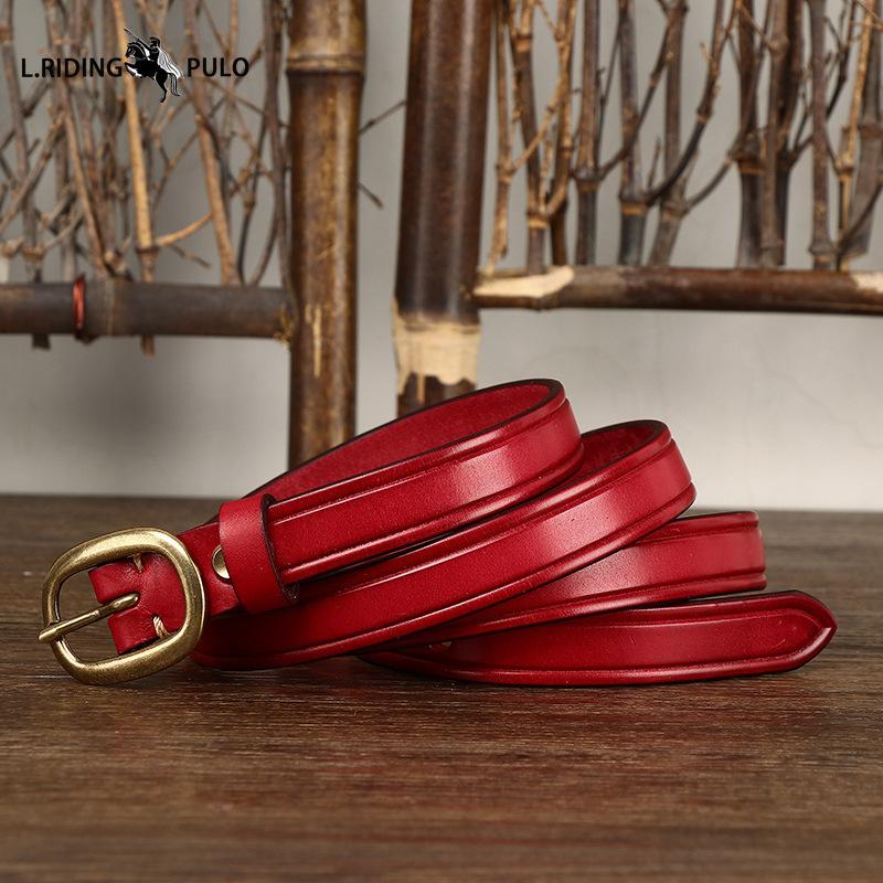 

Ретро Инс Стиль Ремень для Женщин Модный и Универсальный Натуральная Кожа Верхний Слой Коровья Кожа Декоративный Тонкий Ремень 115cm