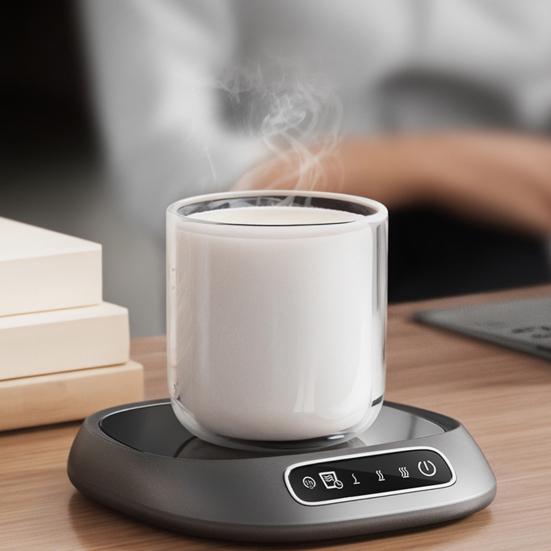 Ayarlanabilir Sıcaklıklı Elektrikli Fincan Isıtıcı Taşınabilir Kahve Çay Kupası Isıtıcı Kablosuz Taşınabilir İçecek Isıtıcı Ped Ofis Ev İçin