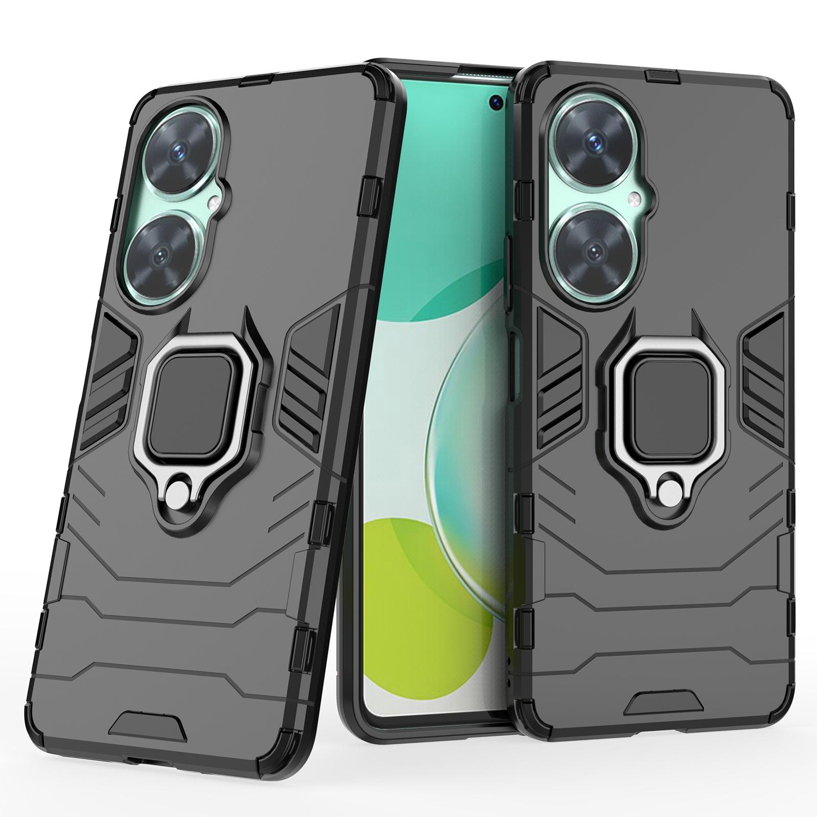

For Huawei nova 11i Soft TPU Hard PC Phone Case Kickstand Shockproof Cover Black