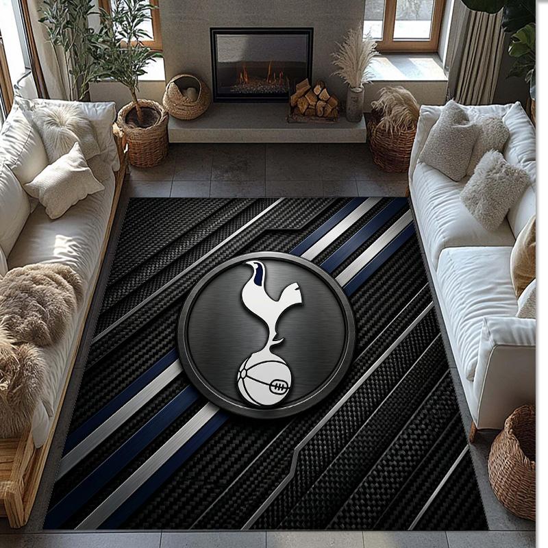 Tapis de zone en flanelle imprimé Tottenham Hotspur Antidérapant Doux Polyester Tapis de sol Tapis de décoration d'intérieur pour Chambre à coucher Salon Canapé