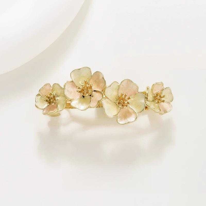 Exquisite Design Sense Flower Vertical Hair Clip, Women's Flower One-line Clip, Elegant Hair Clip At The Back of The Head