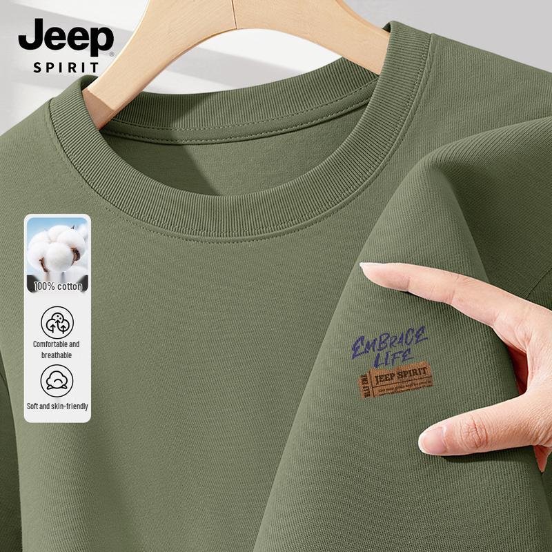 

JEEP SPIRIT Men s Heavyweight Pure Cotton Short-Sleeve T-Shirt 2XL