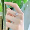 SpringLady 925 Sterling Silver Lab Sapphire 8MM Heart Cut High Carbon Diamond Gemstone Wedding Engagement Ring Fine Jewelry