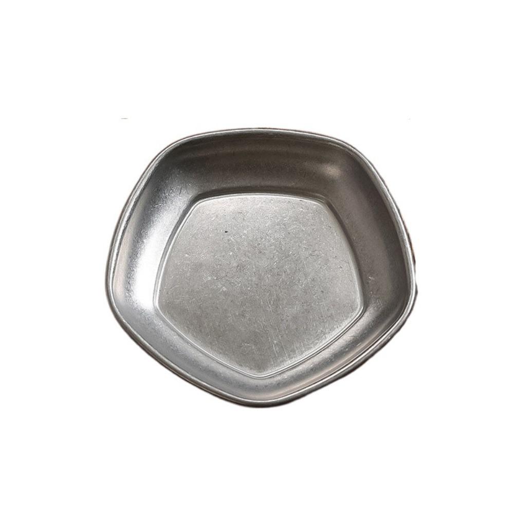 

2 шт. Нержавеющая сталь Поднос для соуса Неправильной формы Блюдо для приправ Прочное Блюдо для корейского соуса Ресторан Style J