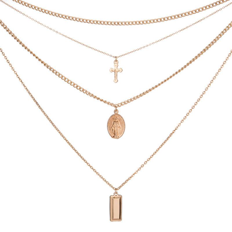 

Sophisticated Stylish And Multi Layer Cross Necklace With Distinctive Craftsmanship Alloy золотой